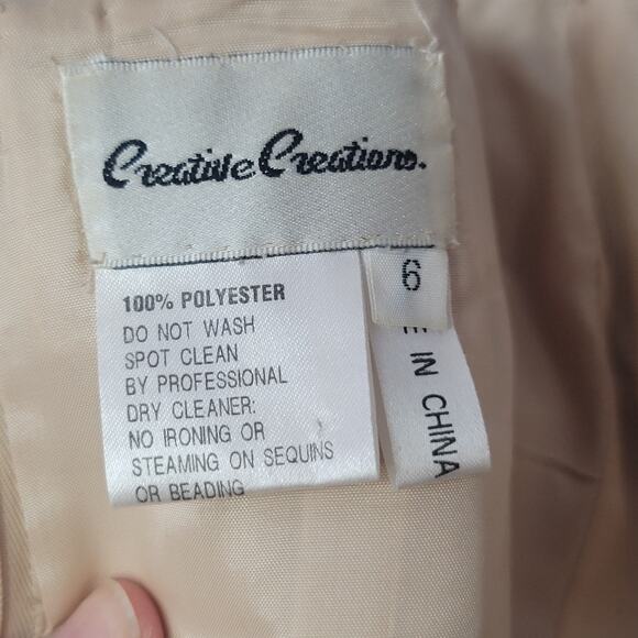 Creative Creations- Women's Beige Strapless Formal Gown- embroidered- size 6 - Picture 5 of 10